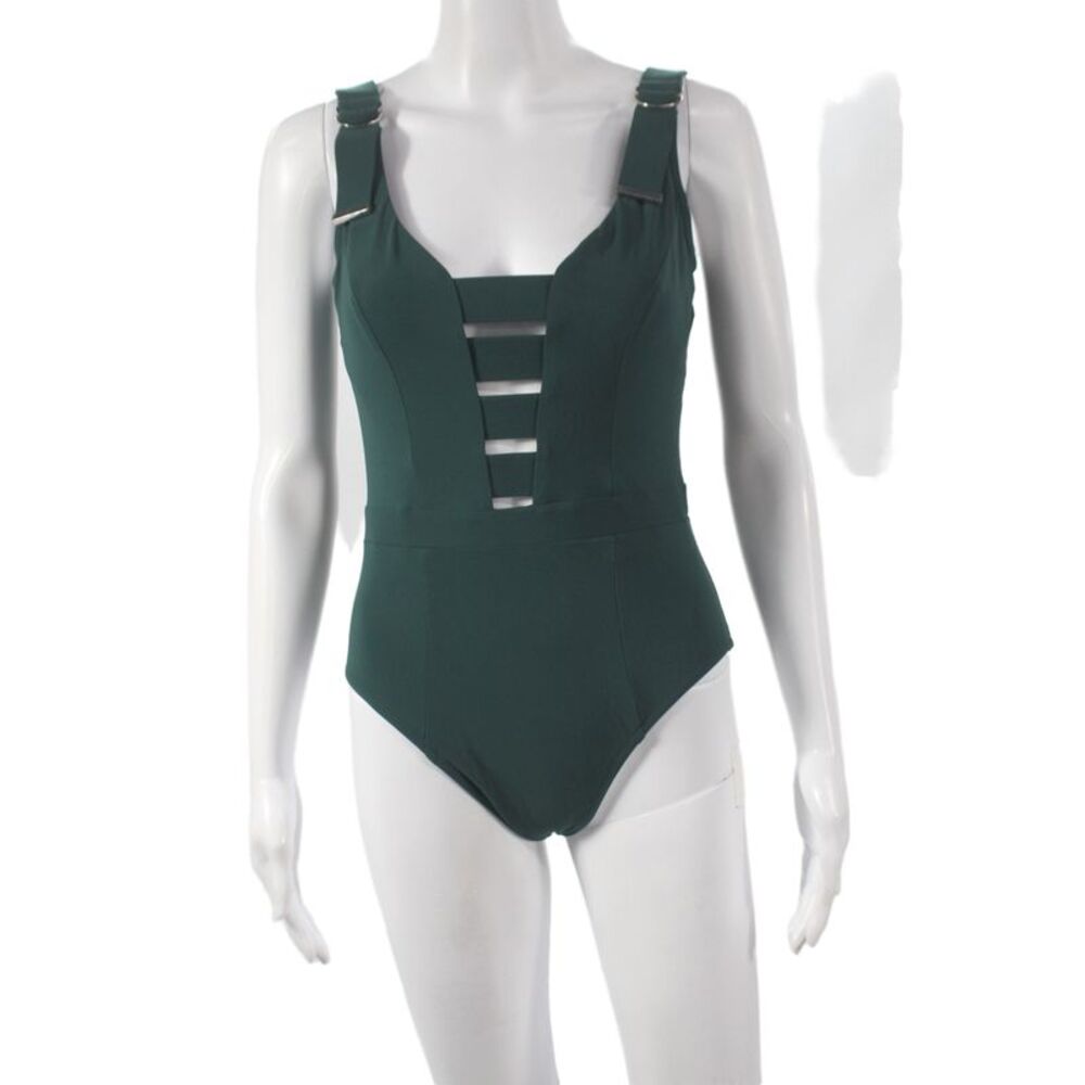 Karla Colletto Women Green One Piece Swimsuit Size 10